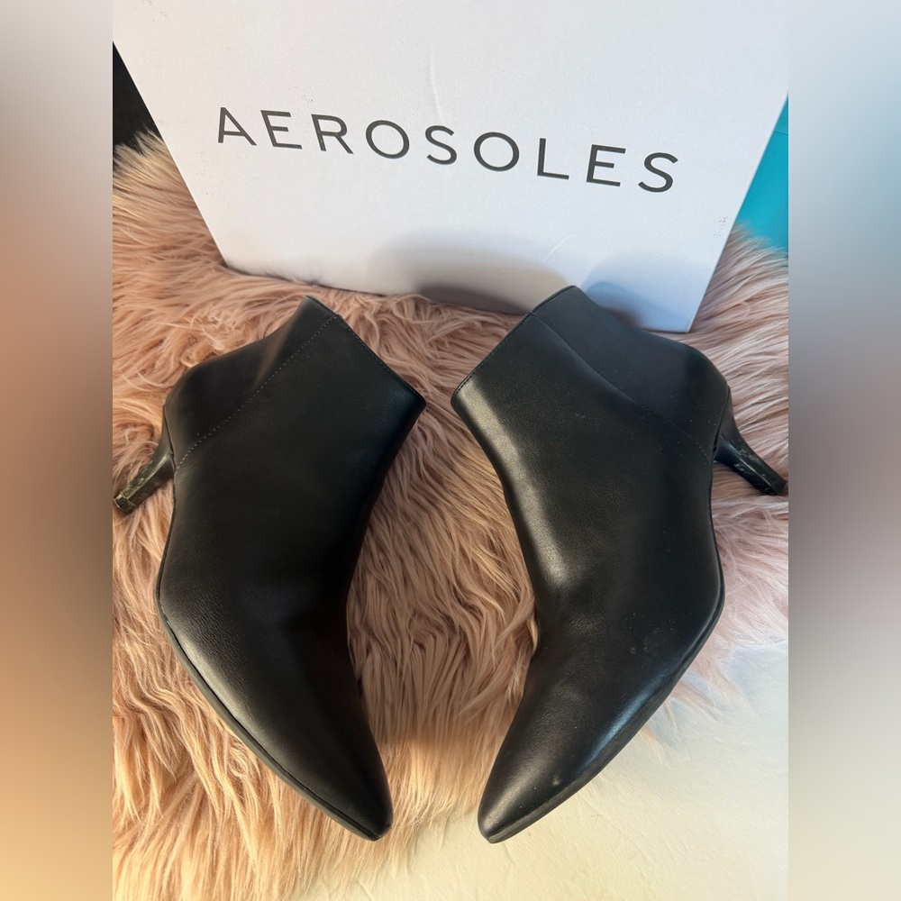 AEROSOLES Edith Faux Leather Boots Black Size 8